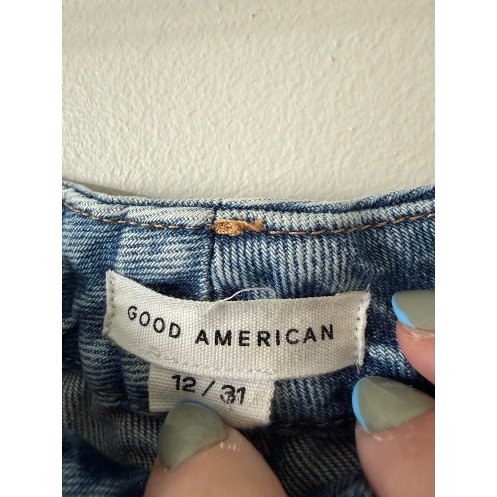 Good American Good Straight Jeans Womens 12/31 Blue High Rise Straight Leg Denim - Picture 3 of 5
